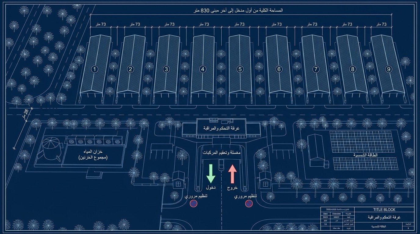 المخطط العام - لوحة هندسية زرقاء